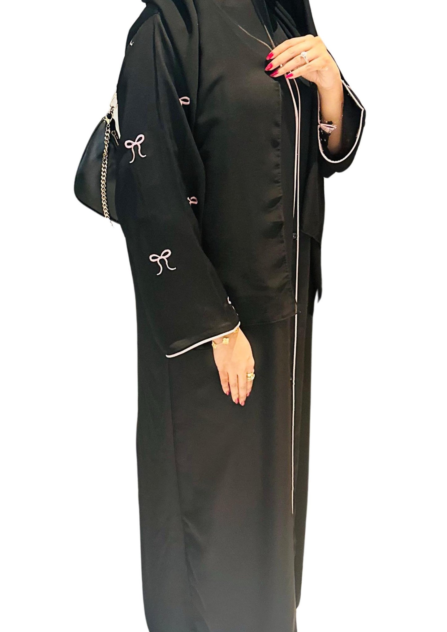Blush Bow Abaya