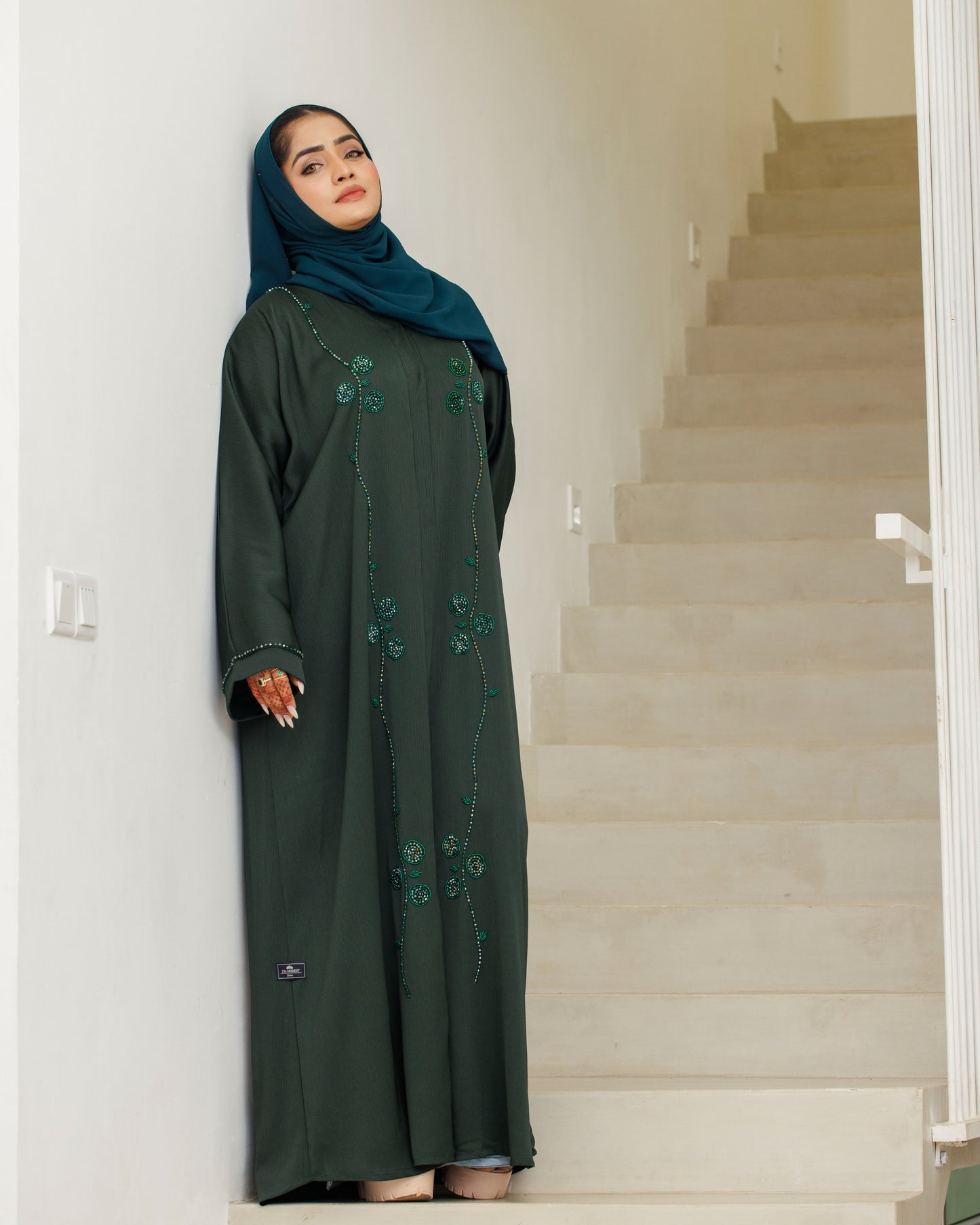 Lavish Green Abaya