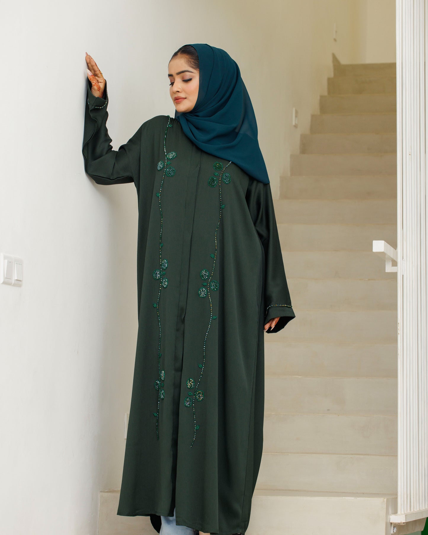 Lavish Green Abaya